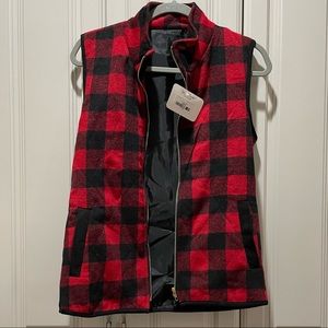 *NEW* Red Buffalo Plaid Flannel Vest - S
